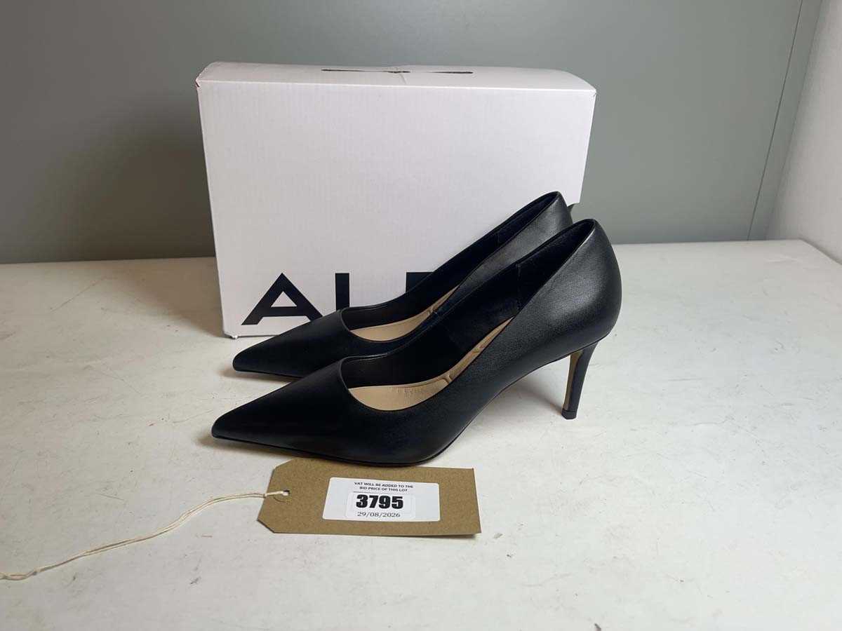 Lot 3795 - Aldo UK4.5 verone high heels in black - boxed