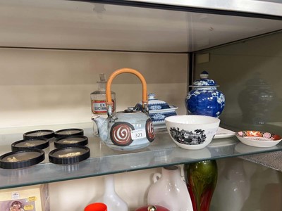 Lot 321 - Various oriental crockery to include medicine...