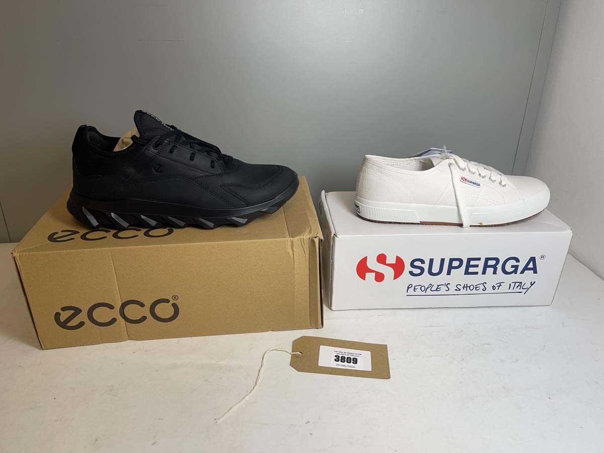 Lot 3809 - 2x Boxed pairs of trainers to include Superga...