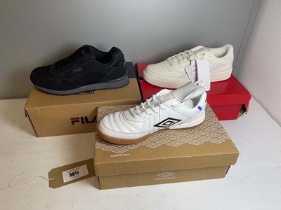 Lot 3811 - 3x Boxed pairs of trainers to include Umbro...