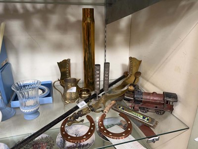 Lot 333 - Collection of metalwares including boots,...