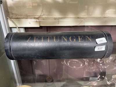 Lot 337 - Metal tube marked Zeitungen
