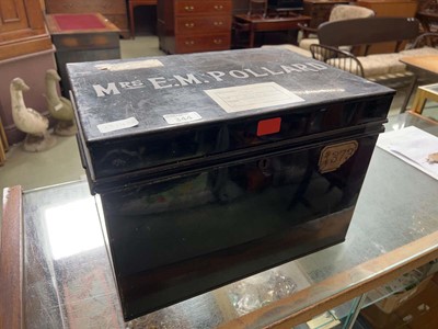 Lot 344 - Tin document chest