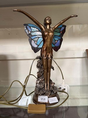 Lot 358 - Reproduction art deco style fairy table lamp...