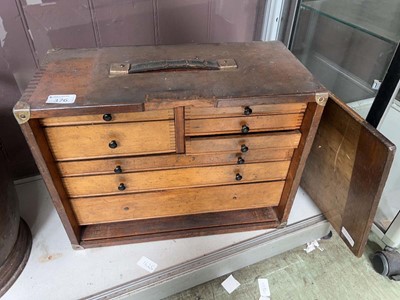 Lot 376 - Cabinet makers toolbox with drawers and contents