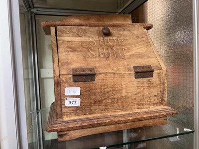 Lot 377 - Wooden shoe shine box