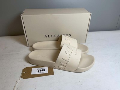 Lot 3895 - All Saints UK10 biggy sliders in chalk white -...