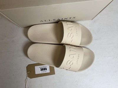 Lot 3895 - All Saints UK10 biggy sliders in chalk white -...