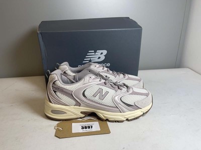 Lot 3897 - New Balance UK8 530 trainers in white / lilac -...