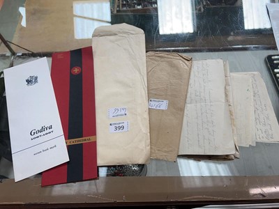 Lot 399 - Bookmarks and pages of manuscripts including...