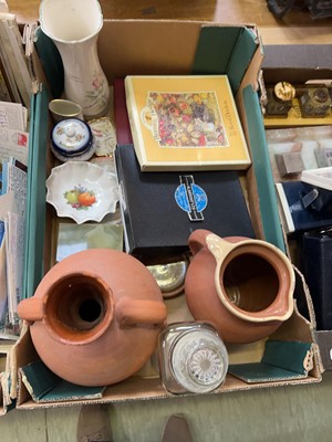 Lot 412 - Tray containing Earthenware vases, Doulton...