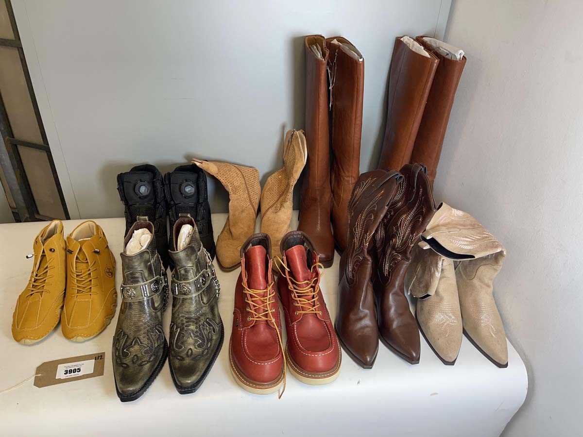 Lot 3905 - 9x Pairs of boots in various styles (x2 bags)
