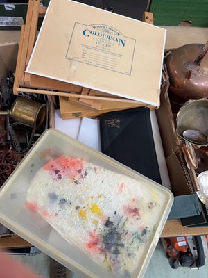 Lot 434 - Tray of various artists materials including...