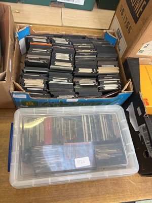 Lot 438 - Plastic box and tray of magic lantern slides