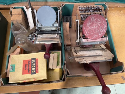 Lot 449 - 2 printing presses with a qty of fonts,...