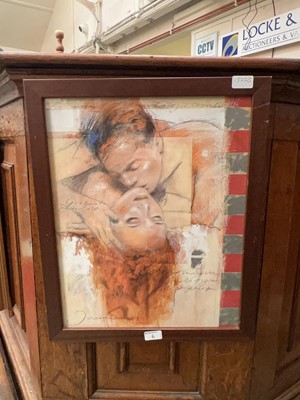 Lot 6 - A framed and glazed print 'Lovers'