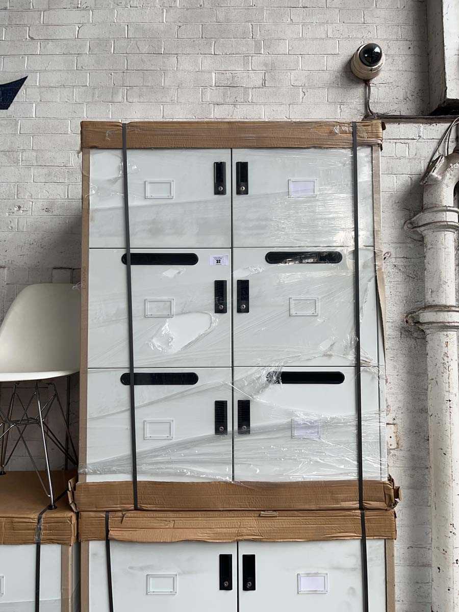 Lot 32 - 100cm 6 door locker in grey