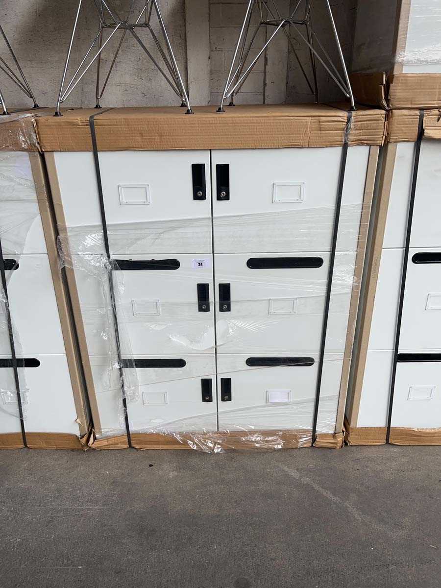 Lot 34 - 100cm 6 door locker in grey