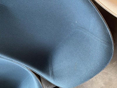 Lot 58 - 3x Large lounge type chairs, 2x in blue cloth,...
