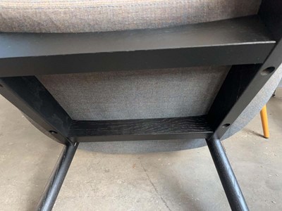 Lot 58 - 3x Large lounge type chairs, 2x in blue cloth,...