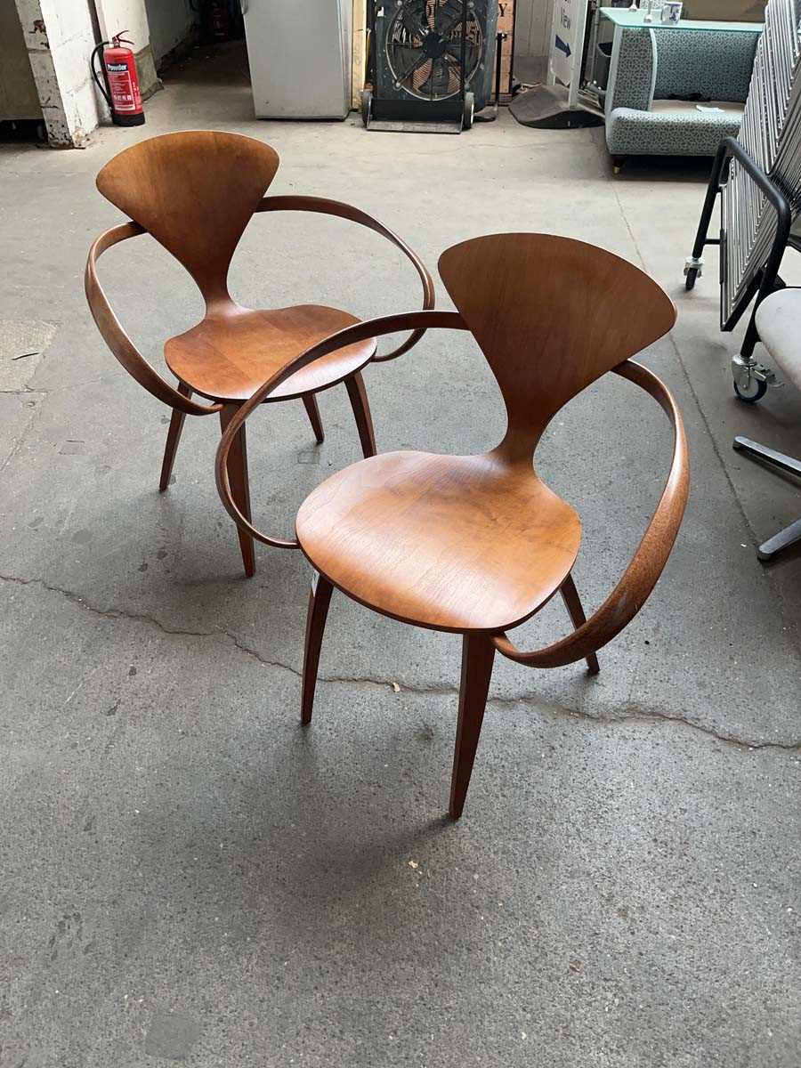 Lot 41 - After Norman Cherner, pair of bentwood...