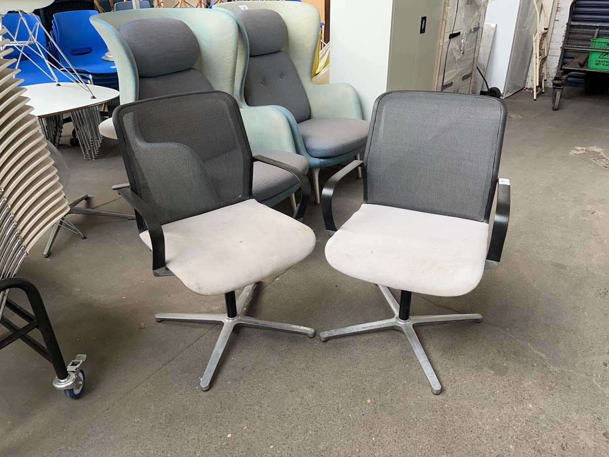 Lot 43 - 2 Bene chrome frame static swivel office...