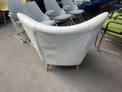 Lot 61 - Conran Content white leather wingback armchair...