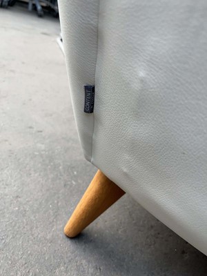 Lot 61 - Conran Content white leather wingback armchair...