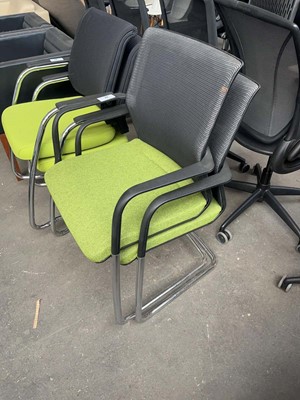 Lot 62 - 2x Orangebox cantilever stacking chairs with...