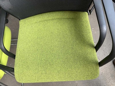 Lot 62 - 2x Orangebox cantilever stacking chairs with...
