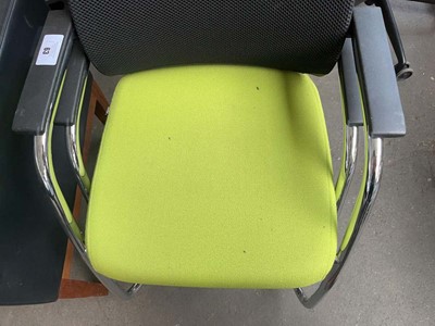 Lot 63 - 2x Sedus cantilever stacking chairs with black...