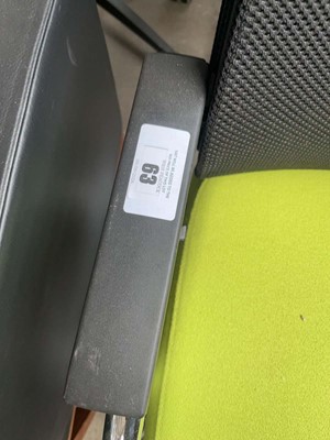 Lot 63 - 2x Sedus cantilever stacking chairs with black...