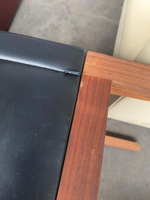 Lot 64 - Pair of David Linley walnut framed and black...
