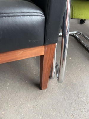 Lot 64 - Pair of David Linley walnut framed and black...