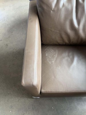 Lot 66 - Pair of B&B Italia brown leather armchairs on...