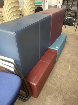Lot 67 - 4x assorted leatherette colourful low-level...