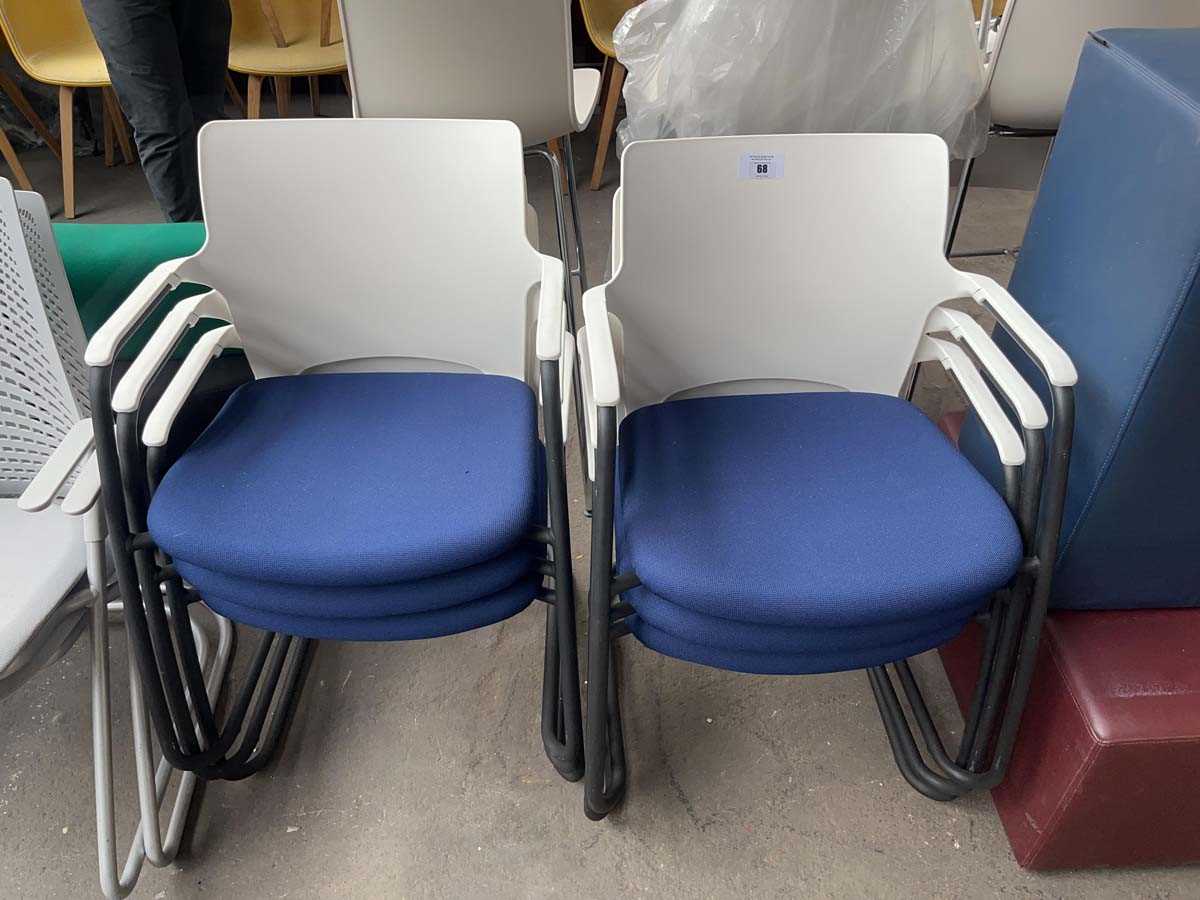 Lot 68 - 6x Connection cantilever stacking chairs on...