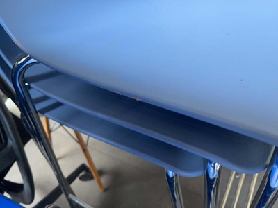 Lot 51 - 8 blue Allermuir plastic and chrome frame...