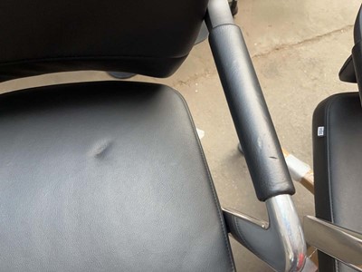 Lot 53 - 2 Sedus static office chairs in black leather...