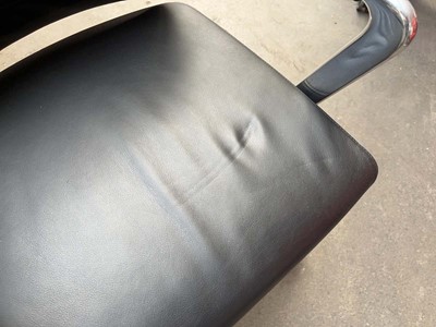Lot 53 - 2 Sedus static office chairs in black leather...