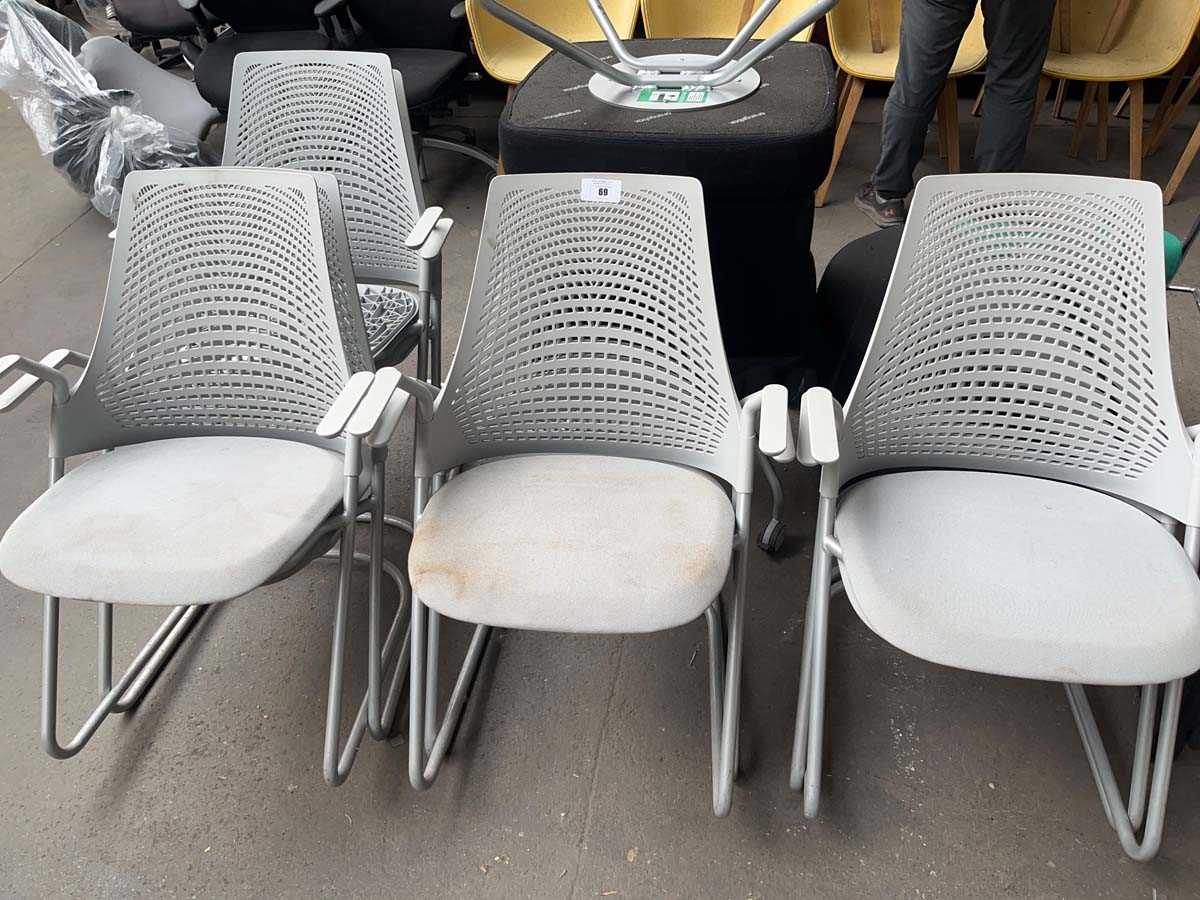 Lot 69 - 8x Herman Miller Sayl cantilever stacking...