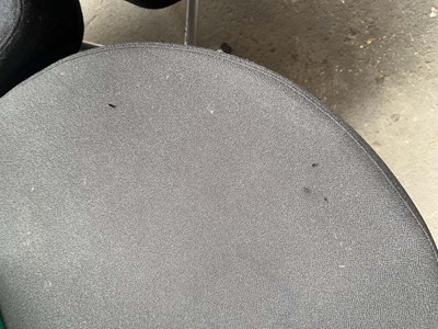 Lot 70 - 2x Orangebox black cloth reception chairs with...