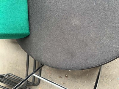 Lot 70 - 2x Orangebox black cloth reception chairs with...
