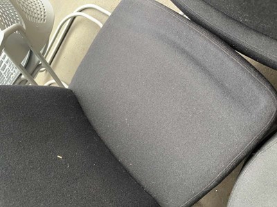 Lot 70 - 2x Orangebox black cloth reception chairs with...