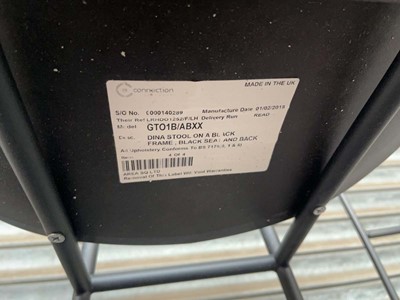 Lot 80 - 4 Connection stools with black plastic seat...