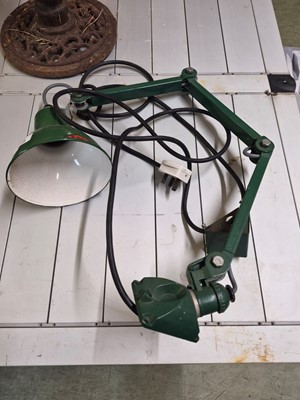 Lot 323 - A green angle poise style lamp