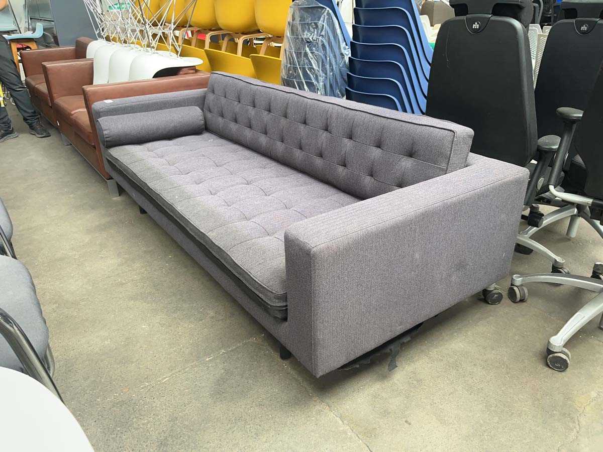 Lot 86 - Ikea 3-seater low settee in grey - 220cm wide