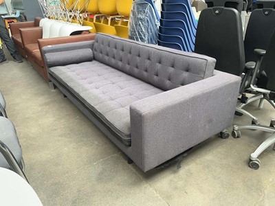 Lot 86 - Ikea 3-seater low settee in grey - 220cm wide
