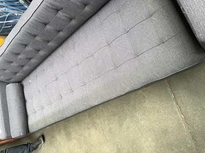 Lot 86 - Ikea 3-seater low settee in grey - 220cm wide