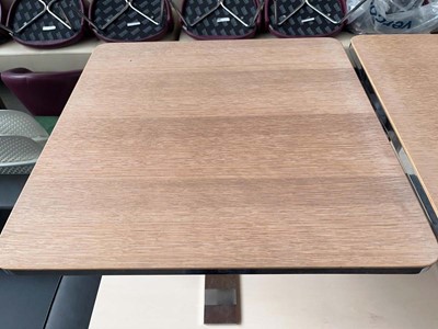 Lot 94 - Pair of B&B Italia metal frame beech top...